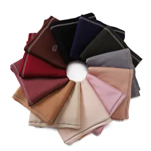 Elastic mercerized cotton rhinestone long headscarf detail, multi-color circular display.