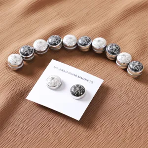 Spille per hijab magnetiche rotonde con motivo floreale, magneti per sciarpa forti, 10pz