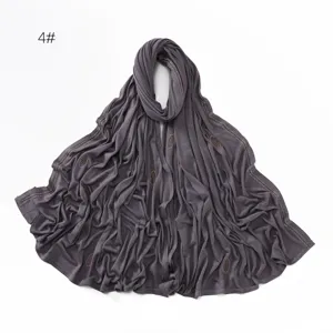 Dark grey elastic mercerized cotton long rhinestone scarf detail, shimmering crystal wrap.