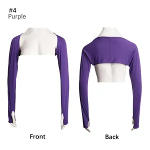 Manches bolero violettes avec trous pour les pouces, fausses manches extensibles pour femmes.