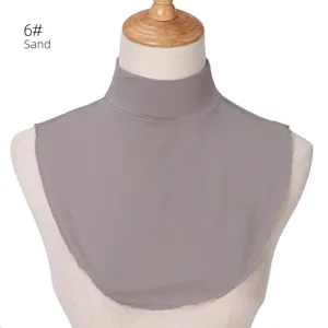 Donna modal cotone collo alto rimovibile finto colletto monocolore inverno accessorio caldo