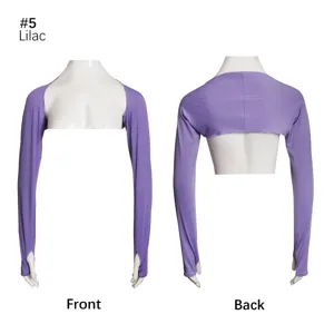 Femmes protection solaire manchons de bras bolero shrug avec trous de pouce lilas