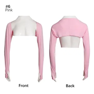 Manches de bras rose boléro haussement d'épaules trou de pouce anti-uv protection détail
