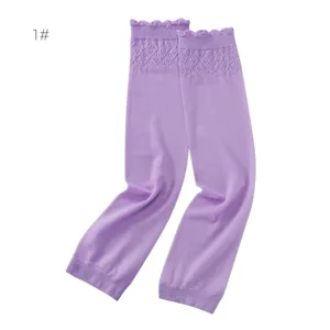 Manchettes de protection solaire d'été pour femmes, uni avec de jolies volants en dentelle.