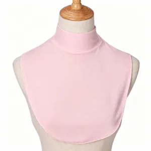 Donna rosa finto collo alto colletto staccabile in cotone modale bavetta collo