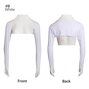 Manches de protection solaire blanches avec trous pour les pouces, shrug élégant pour femmes.