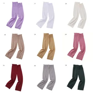 Femmes été mince couleur unie dentelle protection solaire manches de glace 9 couleurs