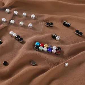 Bunte Perlen Magnet Hijab Nadeln Detailansicht zeigt verschiedene lebendige Farben.