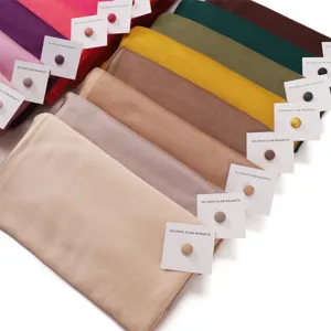 Oversized mercerized cotton long scarf hijab set with matching no-snag magnetic pins for women.