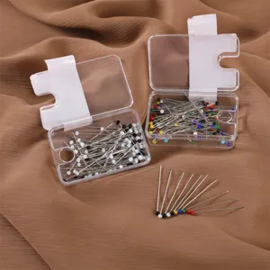 Spilli Diritti con Testa in Vetro Spilli di Posizionamento per Indumenti Multicolore E Bianco Nero Perla Spilli per Artigianato Strumenti da Sarto