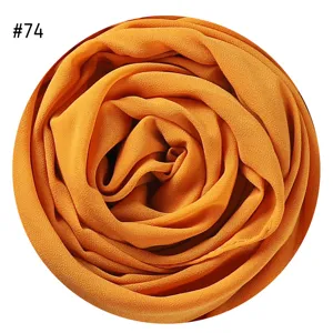 Einfarbiges Chiffon-Blasenhidschab-Tuch für Damen, elegantes tägliches Kopftuch, Farbe 74.
