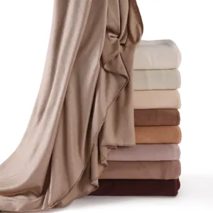 High quality solid color large modal jersey scarf hijab, soft breathable stacked detail view.