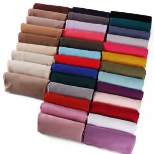 Solid color soft cotton jersey modal hijab scarf fabric rolls detailed view option colors