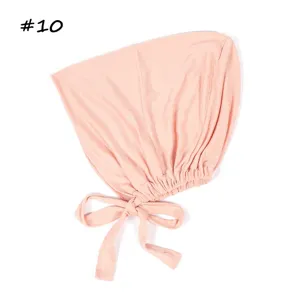 Ademende modal elastische ondercap effen kleur verstelbare comfortabele moslim muts