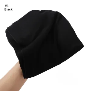 High quality solid color large soft breathable modal jersey head wrap black scarf