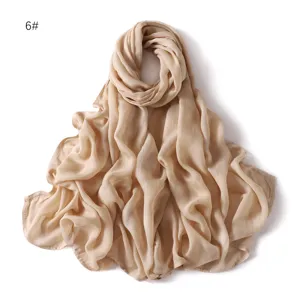 Solid color breathable modal scarf lightweight long shawl hijab wrap for women daily wear