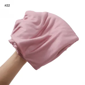 Soft solid color cotton modal jersey hijab scarf detail view showing fine fabric texture.