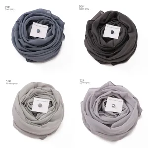 Chiffon Hijab Schal Set mit Magnetnadeln in vielen Farben, elegante Kopftuch Mode.