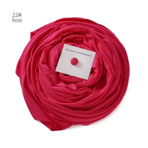 Mercerized cotton long hijab scarf with strong magnetic buckle set rose color 22# elegant wrap