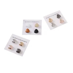 Set van antislip hijab magneten, metalen vierkante en driehoekige magnetische pinnen.