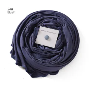 Mercerized cotton long scarf hijab set with strong magnetic pins for women daily wear.