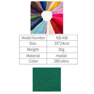 Modal high elastic multi-color adjustable solid color scarf base cap and fabric detail view.