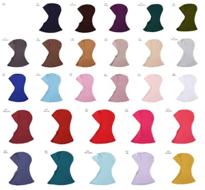 Modal high elastic solid color hijab under scarf multi-color adjustable breathable head cover.