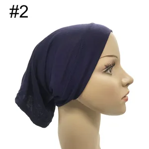 Damen Modal Hijab Unterziehkappe elastische einfarbige islamische Haube bequeme Passform