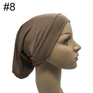 Einfarbiges Modal Unterziehtuch Hijab Kappe, elastische atmungsaktive muslimische Haube.