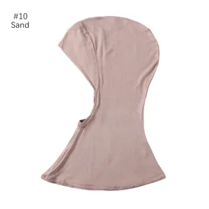 Modal inner hijab cap solid color breathable Muslim headscarf stretchy under scarf sand #10