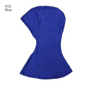 Modal jersey hijab undercap detail view showing soft stretchable blue fabric texture.