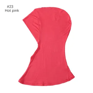 Modal hijab under cap solid color stretchy head cover for women daily wear hot pink