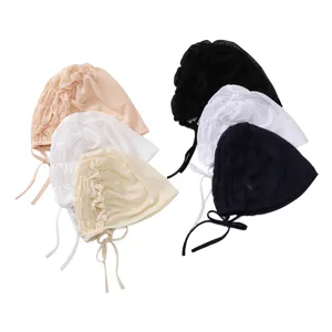 Mesh breathable inner cap detail showing elastic tie design and multi-color fabric close-up
