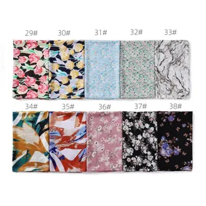 Women floral print chiffon scarf shawl wrap hijab multi color variant set detail display