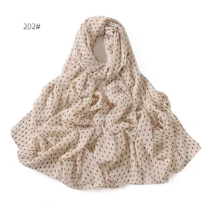 Women chiffon scarf diamond printed long headscarf lightweight breathable neck wrap.