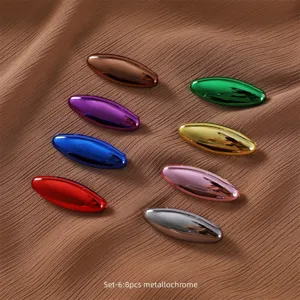 Colorful metallic oval safety pins scarf clips set of 8 decorative brooch buttons