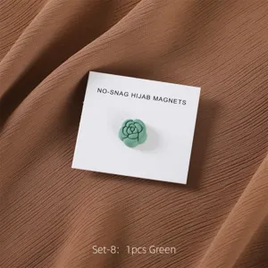 Groene camelia hijab magneet sterke magnetische broche sjaal clip voor dames antislip