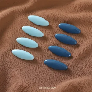Detailed view of the 8pcs blue plastic hijab pins and anti-exposure scarf clips set.