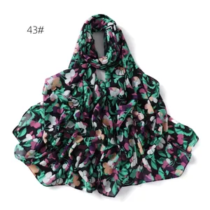 Floral Chiffon Scarf Women Fashion Sun Protection Shawl Summer Lightweight Neck Wrap