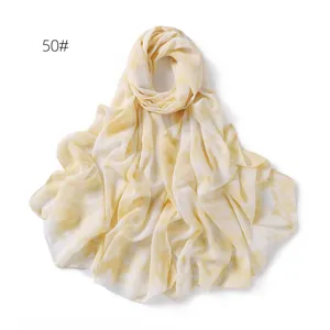 Lightweight yellow tie-dye chiffon scarf sun protection beach shawl summer fashion accessory