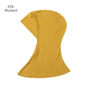 Modal underscarf hijab in mustard yellow, stretchy and comfortable fit for daily wear.