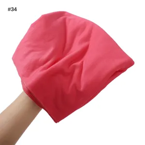 Solid color soft breathable modal jersey scarf turban large size pink wrap for women