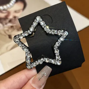 Glitzernde Strass Stern Haarspange Kristall Seitenhaarclip für Damen Mädchen Haarschmuck