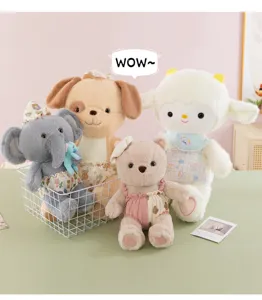 Jolie poupée en peluche animal dessin animé oreiller doux cadeau pour anniversaire d'enfants