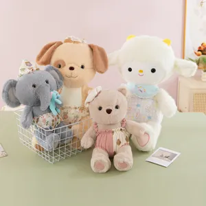 Mignon Jouet en Peluche d'Animal de Dessin Animé Bourré Petit Mouton Ours Eléphant Chien Douce Poupée Oreiller Apaisant Cadeau Enfant