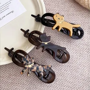 Set de pinzas para el cabello de gato lindo leopardo elegante horquilla accesorios