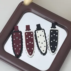 Set de pinzas para el cabello estilo retro con lunares, bonito accesorio para flequillo.