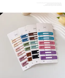 Set di fermagli per capelli opachi colorati forcine geometriche accessori donna