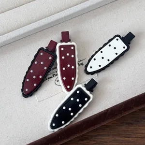 Retro pinzas para el cabello de lunares adorables horquillas de pico de pato flequillo