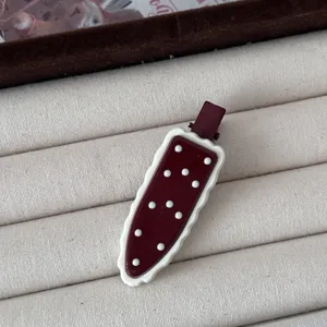 Pinza de pelo de pico de pato con lunares retro accesorio rojo lindo para mujer horquilla